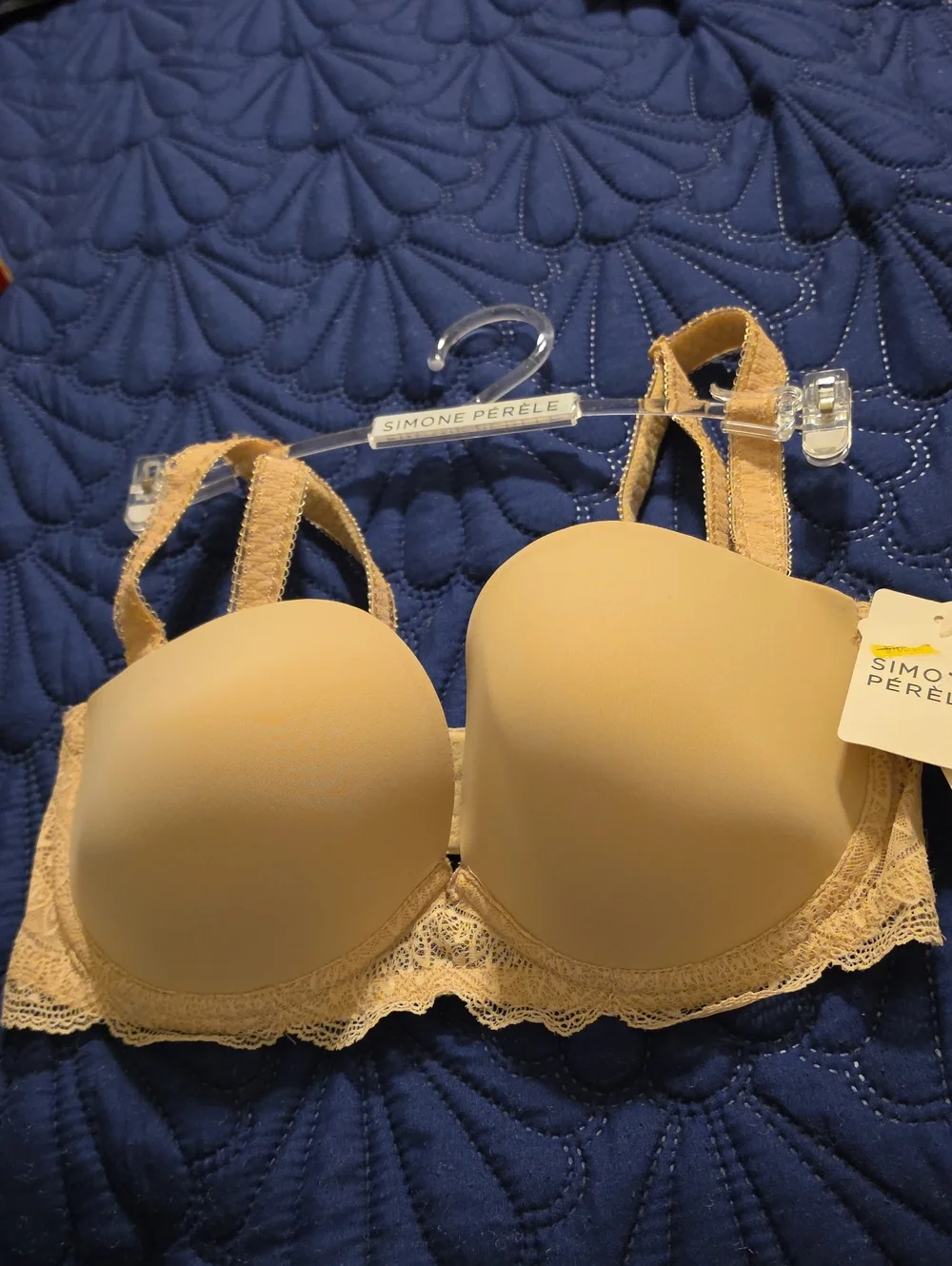 Simone Perele Karma Strapless Women's Nude Lace Balconette Bra 32E (32D)